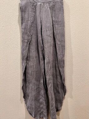 DREW Double Gauze Split-Leg Wide Pant Wide Leg Pants in Gray Gauze Juniors X